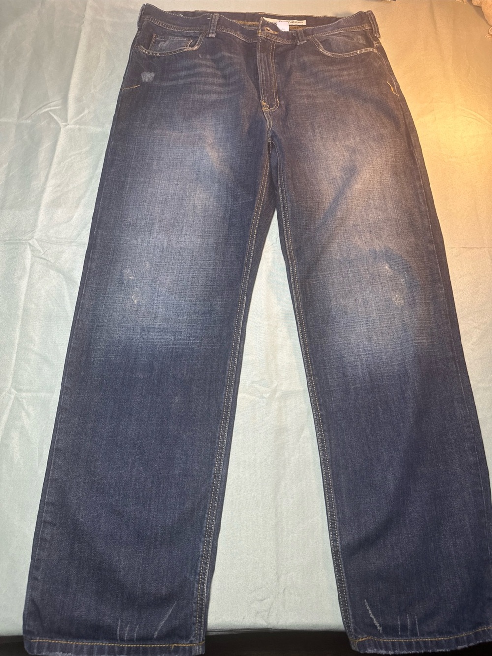 DKNY Men's Straight Jeans in Dark Blue Wash